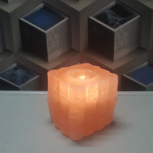himalayan bamboo candle holder with light