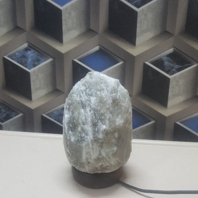 himalayan grey salt crystal natural lamp