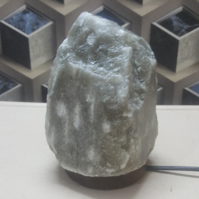 himalayan grey salt crystal natural lamp