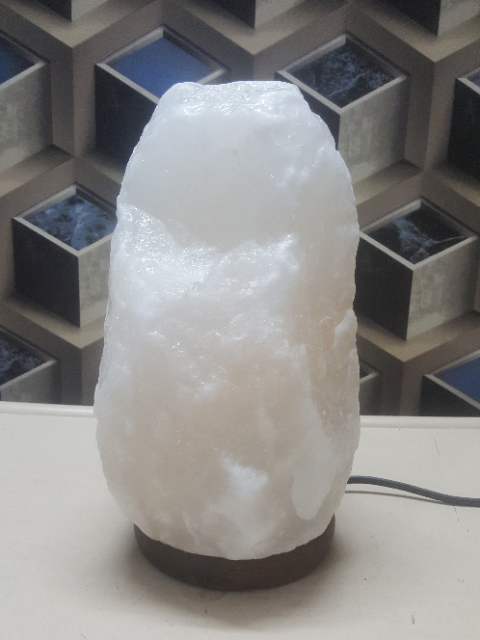 himalayan white salt crystal natural lamp
