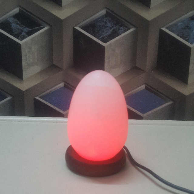 himalayan usb egg lamp (pink) with light