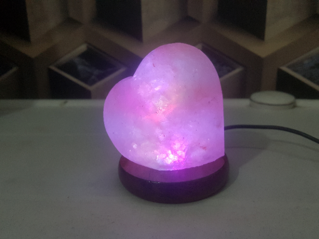 himalayan usb heart lamp (pink) with light