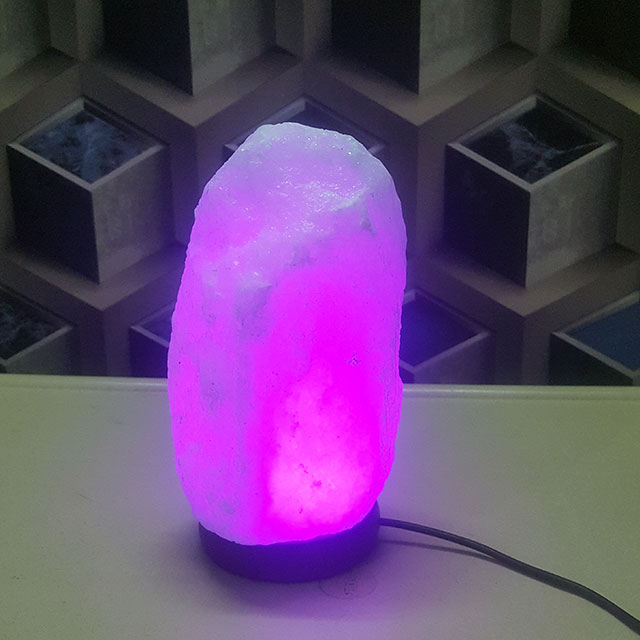 himalayan usb natural lamp ( pink ) 2 led