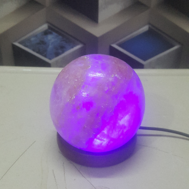 himalayan usb sphere lamp large double led (white) with light