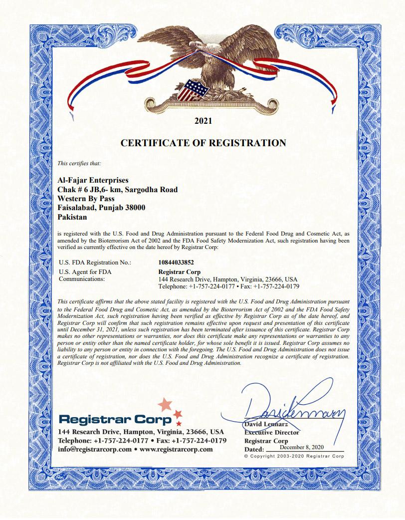 al fajar enterprises certificate 2020